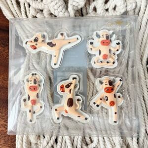 Adorable Cow Yoga Poses Bella Bug Resin Magnets